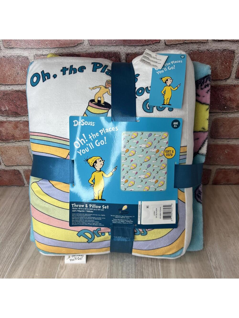 Dr Seuss Children's Throw Blanket And Pillow Set Soft  Cozy Throw 40x50 New